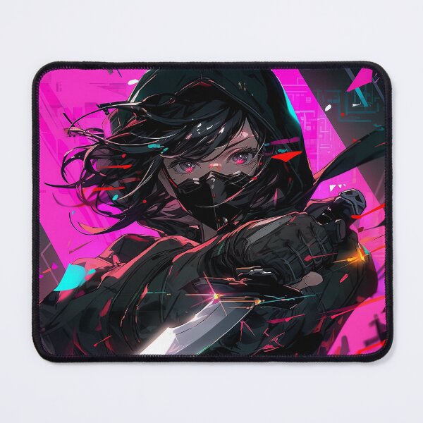 Item preview, Neon Masked Ninja Anime Girl designed and sold by bubblegoth.