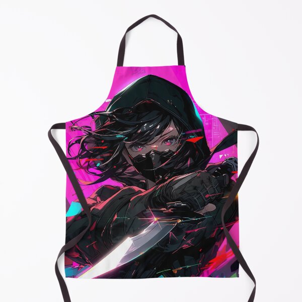 Item preview, Neon Masked Ninja Anime Girl designed and sold by bubblegoth.