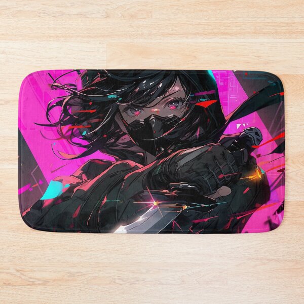 Item preview, Neon Masked Ninja Anime Girl designed and sold by bubblegoth.