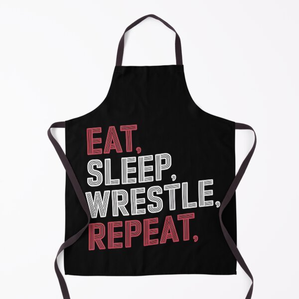 Item preview, Eat Sleep Wrestle Repeat Typography Combat Sports designed and sold by Hananiah Merch.
