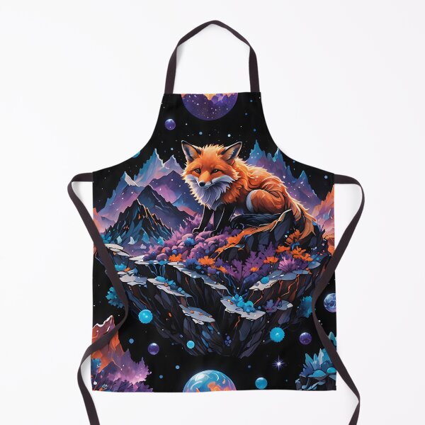 Item preview, Glowing Fox on Mystical Mountain: Surreal Cosmic Art designed and sold by StrasznyWilk.