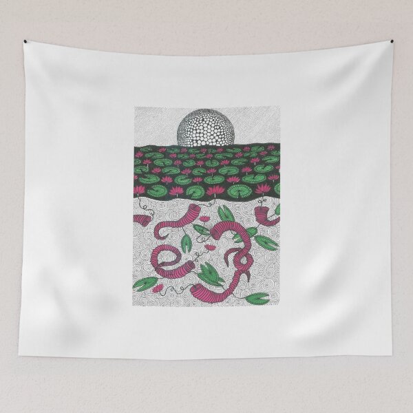 Item preview, Moonrise on the planet of the lotus worms designed and sold by mycelialmusings.