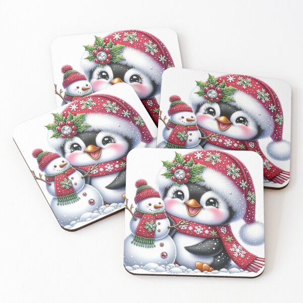 Item preview,  Adorable Penguin & Snowman Christmas Illustration designed and sold by Colorten.