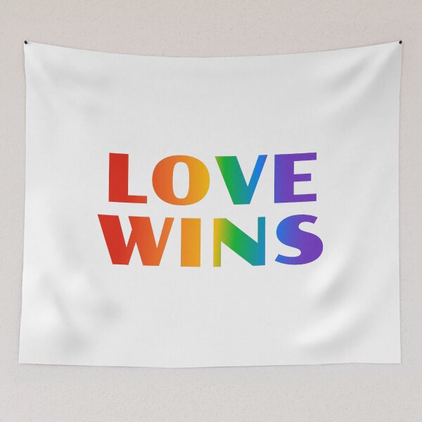 Item preview, Love Wins LGBT Rainbow Text   designed and sold by Inspirationmotivation.