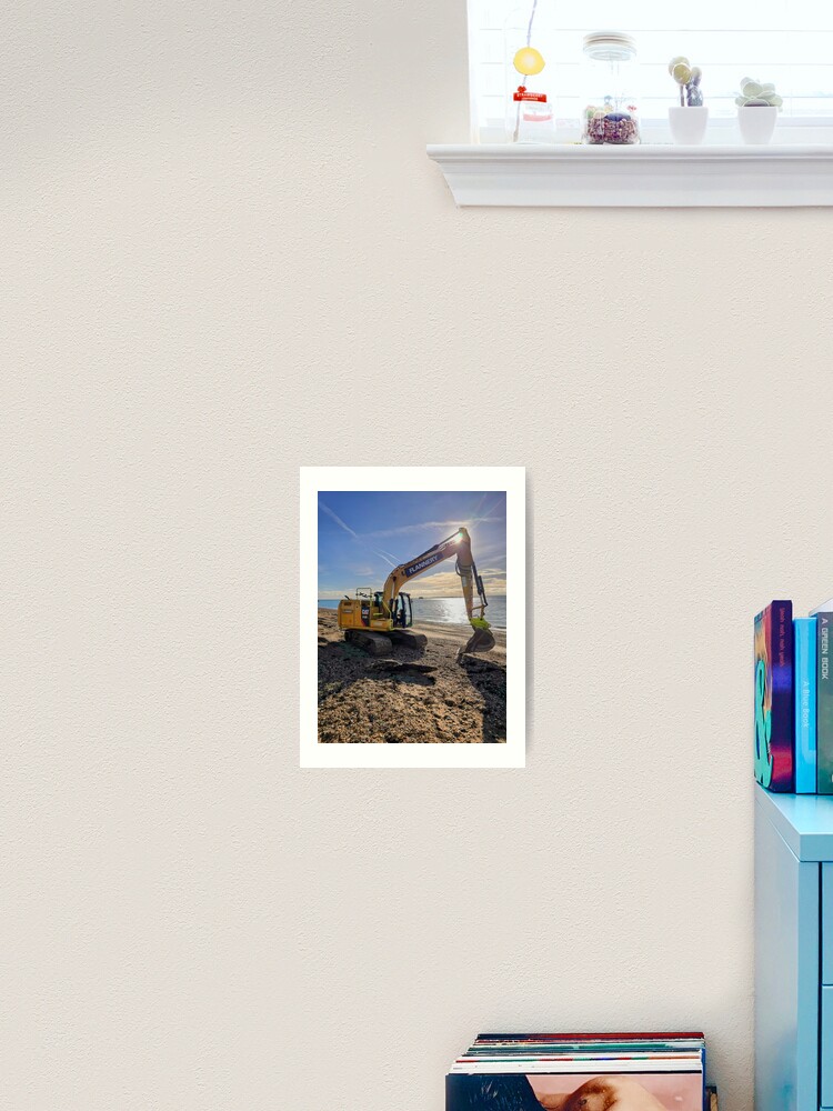 Thumbnail 2 of 3, Art Print, Digger on at the Beach En Plein Air at Elderescence TV designed and sold by taletellerclub.
