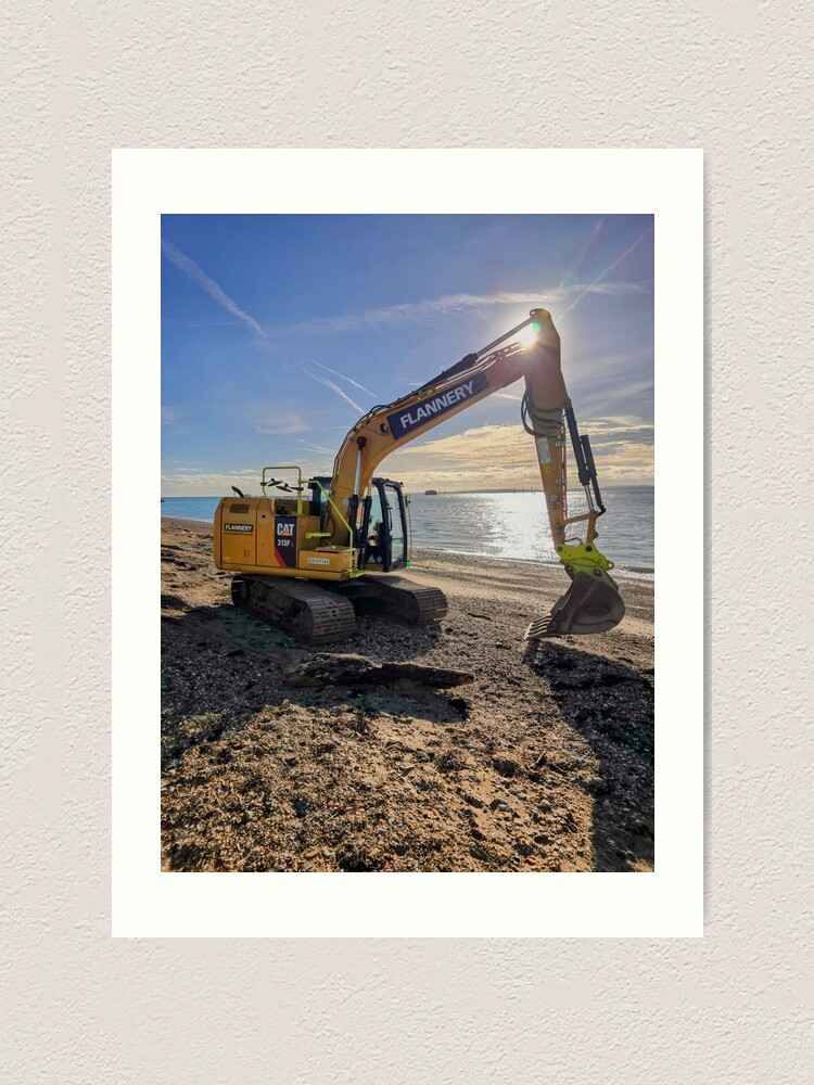 Thumbnail 1 of 3, Art Print, Digger on at the Beach En Plein Air at Elderescence TV designed and sold by taletellerclub.
