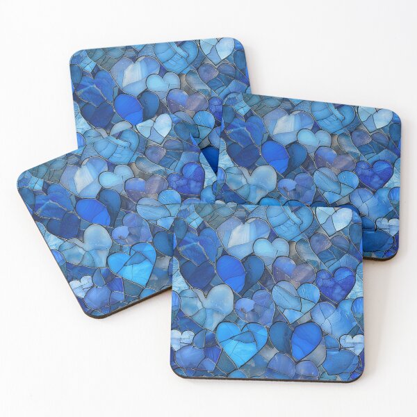 Item preview, Blue Stained Glass Hearts 1 designed and sold by Magnuna.