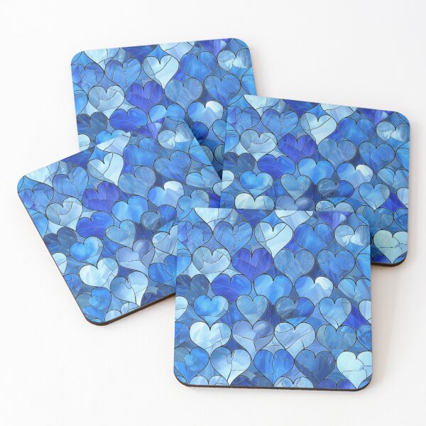 Item preview, Blue Stained Glass Hearts 2 designed and sold by Magnuna.