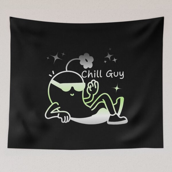 Item preview, Chill Guy, Agender pride flag graphic, Chill Guy Meme, Stress free, Relaxed Guy, lowkey chill out, internet humors, designed and sold by PrideBeProud.
