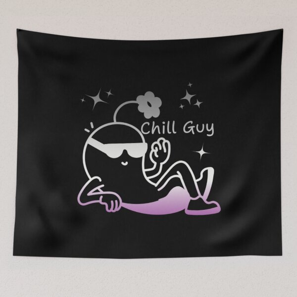 Item preview, Chill Guy, Asexual pride flag graphic, Chill Guy Meme, Stress free, Relaxed Guy, lowkey chill out, internet humors, designed and sold by PrideBeProud.