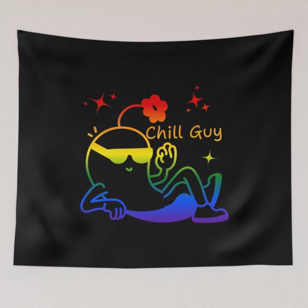 Item preview, Chill Guy, Classic pride flag graphic, Chill Guy Meme, Stress free, Relaxed Guy, lowkey chill out, internet humors, designed and sold by PrideBeProud.