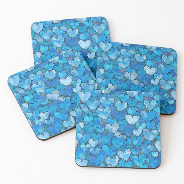 Item preview, Blue Stained Glass Hearts 7 designed and sold by Magnuna.