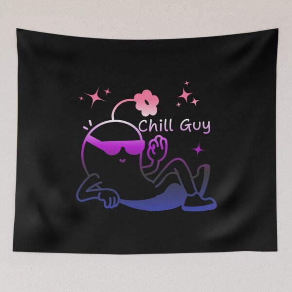 Item preview, Chill Guy, Genderfluid pride flag graphic, Chill Guy Meme, Stress free, Relaxed Guy, lowkey chill out, internet humors, designed and sold by PrideBeProud.