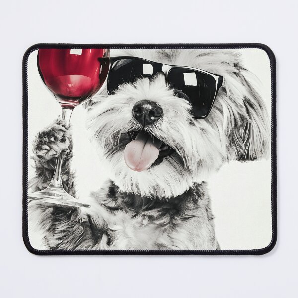 Item preview, Havanese Dog Drinking Red Wine & Wearing Sunglasses designed and sold by CheekyAnimalz.