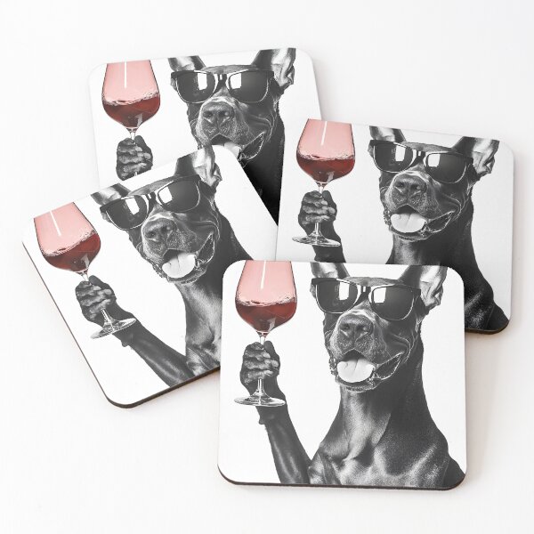 Item preview, Great Dane Dog Drinking Red Wine & Wearing Sunglasses designed and sold by CheekyAnimalz.