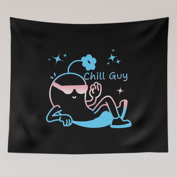 Item preview, Chill Guy, Transexual pride flag graphic, Chill Guy Meme, Stress free, Relaxed Guy, lowkey chill out, internet humors, designed and sold by PrideBeProud.