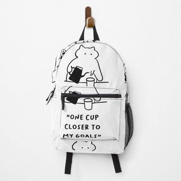 Item preview, One Cup Closer to My Goals – Adorable Cat Coffee Design designed and sold by RM-Journey.