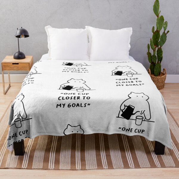 Item preview, One Cup Closer to My Goals – Adorable Cat Coffee Design designed and sold by RM-Journey.