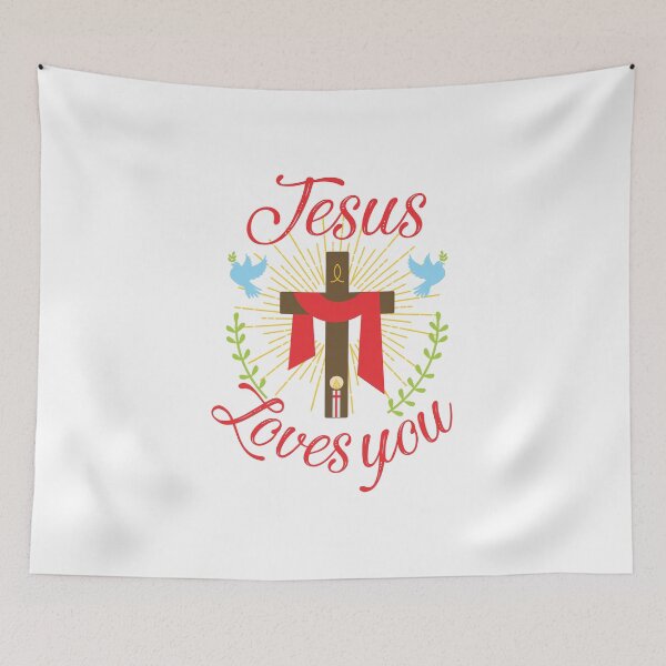 Item preview, Jesus love you, cross , holy ghost, lettering. designed and sold by JrNergal.