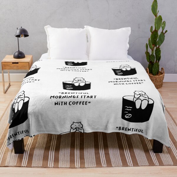 Item preview, Brewtiful Mornings Start with Coffee – Cute Cat Coffee Art designed and sold by RM-Journey.