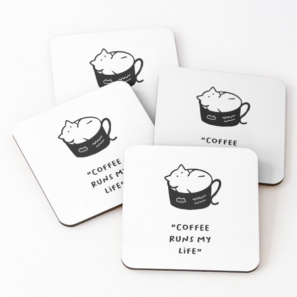 Item preview, Coffee Runs My Life – Adorable Cat Coffee Design designed and sold by RM-Journey.