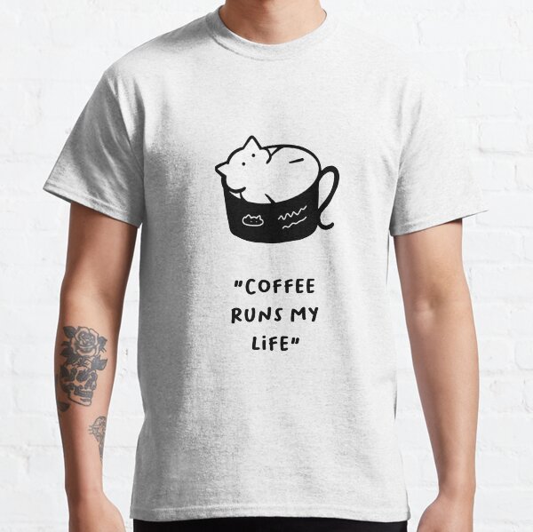 Item preview, Coffee Runs My Life – Adorable Cat Coffee Design designed and sold by RM-Journey.