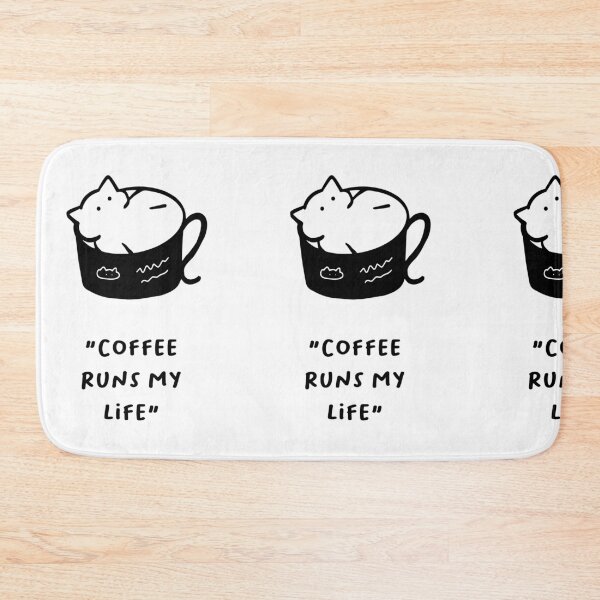 Item preview, Coffee Runs My Life – Adorable Cat Coffee Design designed and sold by RM-Journey.