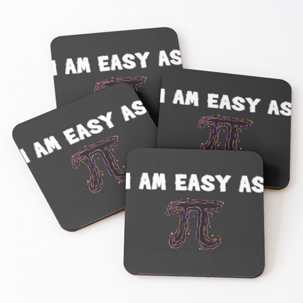 Item preview, Fun text design with the quote: "I AM EASY AS pi". Humor, typography, mathematics. designed and sold by StyleFused.