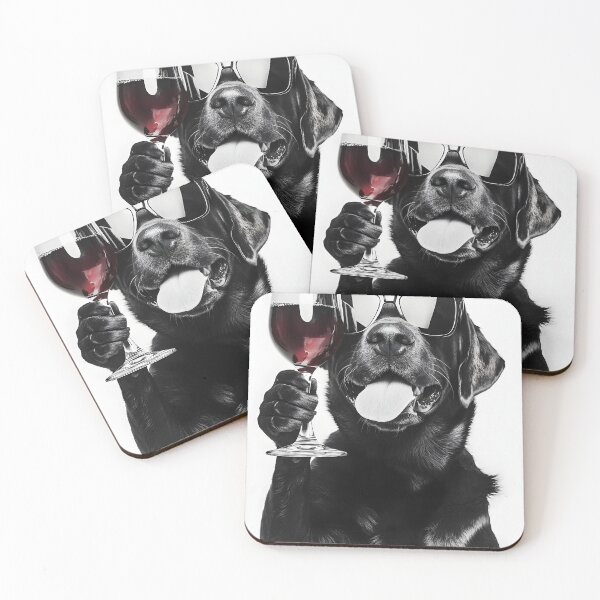 Item preview, Labrador Dog Drinking Red Wine & Wearing Sunglasses designed and sold by CheekyAnimalz.