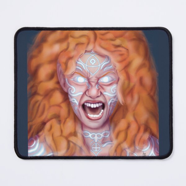Item preview, Fierce Light Elf Warrior with Celtic Tattoos - Red Hair & Glowing Eyes designed and sold by AnneOther.
