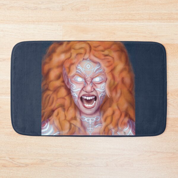 Item preview, Fierce Light Elf Warrior with Celtic Tattoos - Red Hair & Glowing Eyes designed and sold by AnneOther.