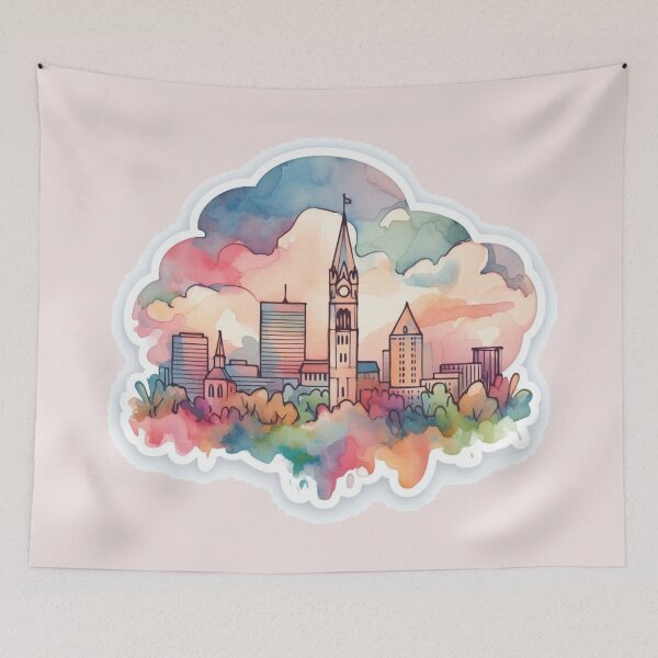 Item preview, Allentown, PA Minimalist Retro Watercolor Sticker,    designed and sold by PaintMeWorld.