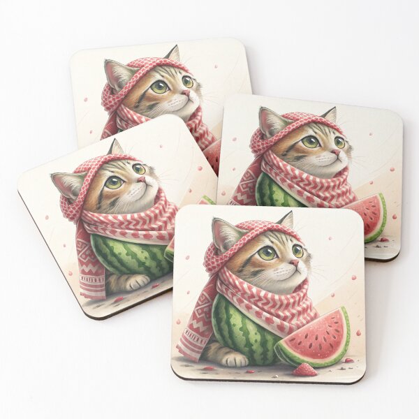 Item preview, Cute Cat wearing a Keffiyeh scarf designed and sold by bqormosh.