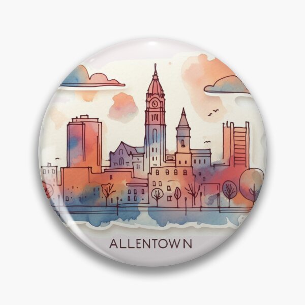 Item preview, Allentown, PA Minimalist Retro Watercolor Sticker,    designed and sold by PaintMeWorld.