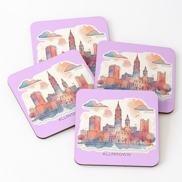 Item preview, Allentown, PA Minimalist Retro Watercolor Sticker,    designed and sold by PaintMeWorld.