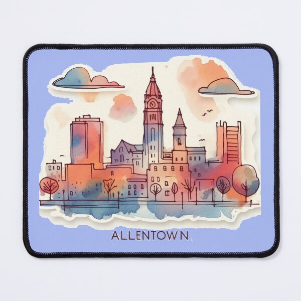 Item preview, Allentown, PA Minimalist Retro Watercolor Sticker,    designed and sold by PaintMeWorld.