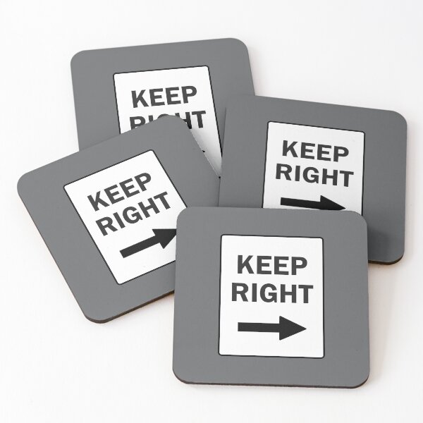Item preview, KEEP RIGHT, Black and White Sign with Arrow designed and sold by AASparksDesigns.