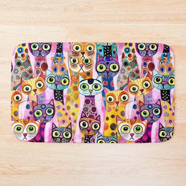 Item preview, Colorful Watercolor Cat Crowd 1 designed and sold by Magnuna.