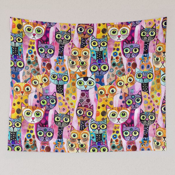 Item preview, Colorful Watercolor Cat Crowd 1 designed and sold by Magnuna.
