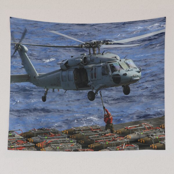 Item preview, U.S. Sailors aboard the aircraft carrier USS Enterprise (CVN 65) MH-60S Knighthawk designed and sold by Mauswohn.