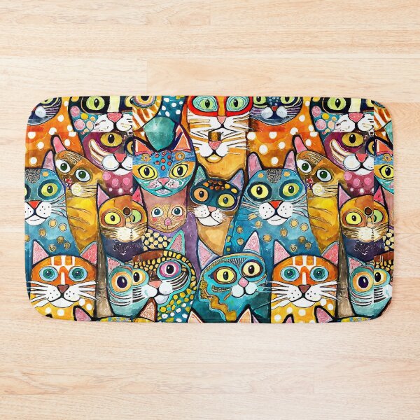 Item preview, Colorful Watercolor Cat Crowd 3 designed and sold by Magnuna.