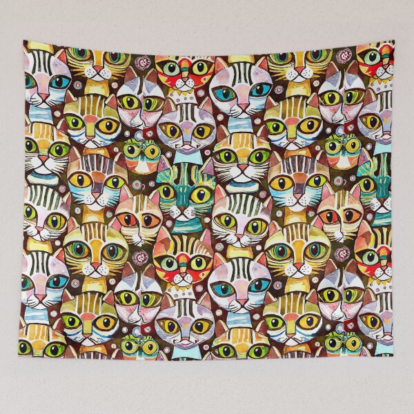 Item preview, Colorful Watercolor Cat Crowd 4 designed and sold by Magnuna.