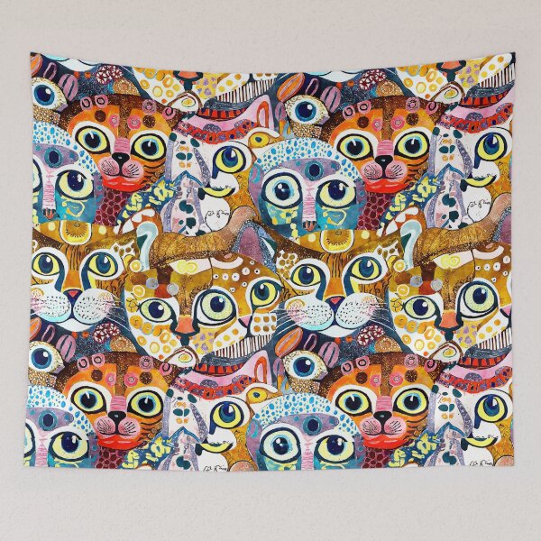 Item preview, Colorful Watercolor Cat Crowd 7 designed and sold by Magnuna.