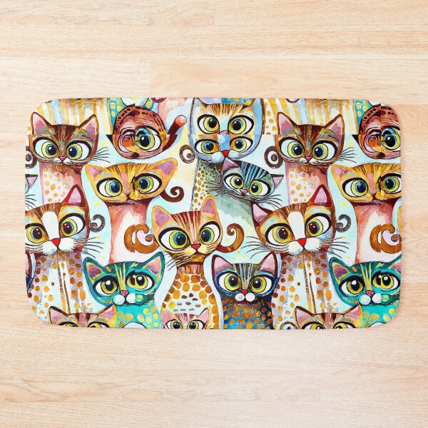 Item preview, Colorful Watercolor Cat Crowd 8 designed and sold by Magnuna.