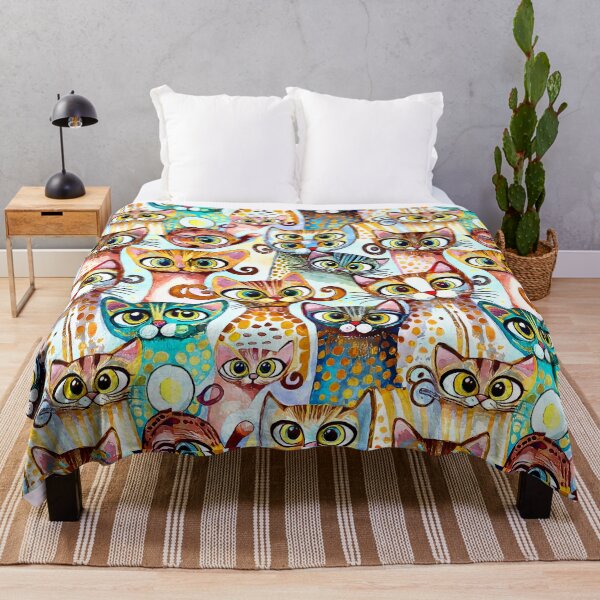 Item preview, Colorful Watercolor Cat Crowd 8 designed and sold by Magnuna.