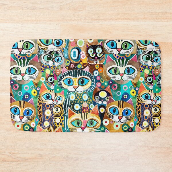 Item preview, Colorful Watercolor Cat Crowd 9 designed and sold by Magnuna.