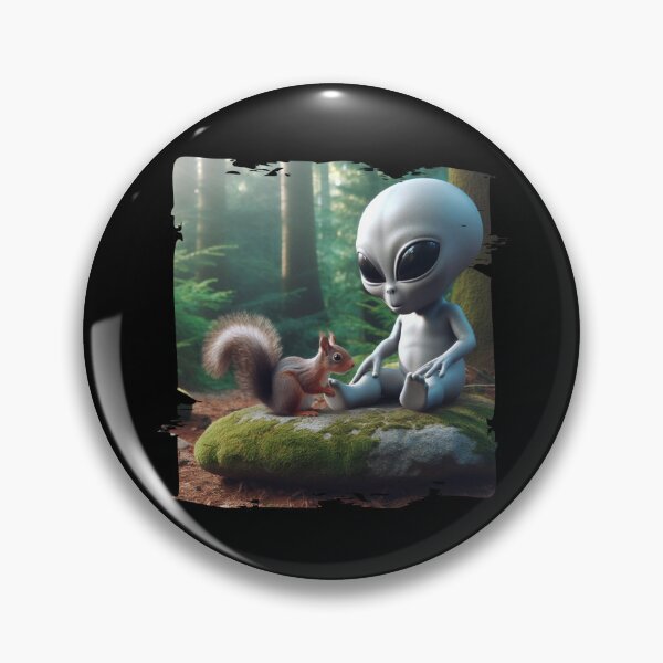 Item preview, Playful Alien and Squirrel - Whimsical Cute Gift designed and sold by Hungry-Murphy.