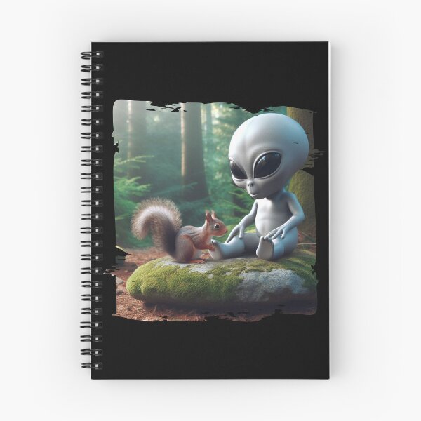 Item preview, Playful Alien and Squirrel - Whimsical Cute Gift designed and sold by Hungry-Murphy.