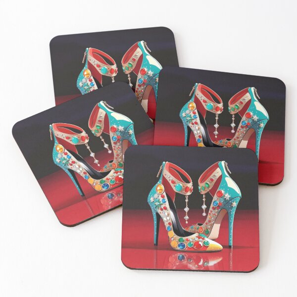 Item preview, BEDAZZLED FUN COLORFUL HIGH HEELS PARTY PUMPS ART designed and sold by Arts4U.