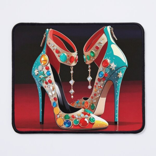 Item preview, BEDAZZLED FUN COLORFUL HIGH HEELS PARTY PUMPS ART designed and sold by Arts4U.